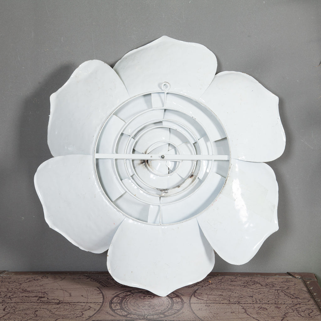 White and Gold Flower Metal Wall Decor