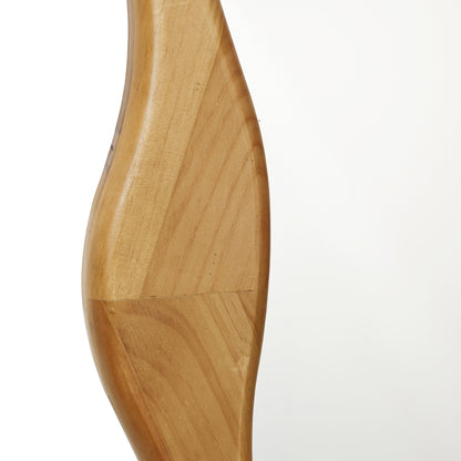 Tall Freeform Wood Decorative Accent Wall Mirror, Pine, 39.5"