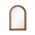 Langford Home 35.4"x23.3" Arched Wall Mirror, 3D Textured Wood Mirror