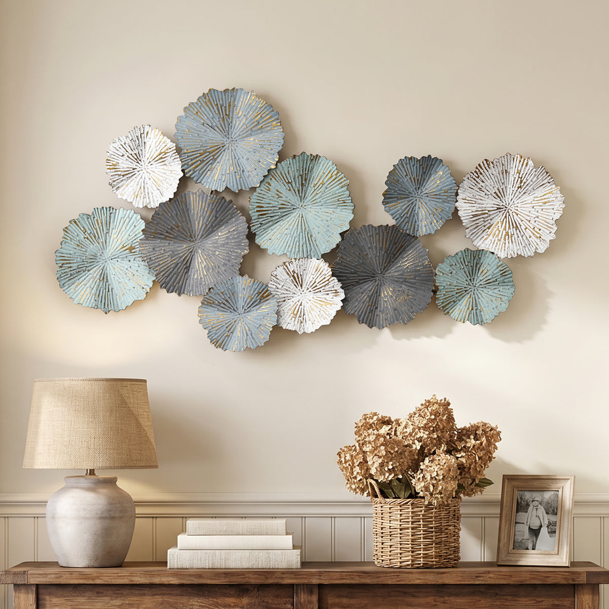 Abstract Lotus Metal Wall Art, 43"