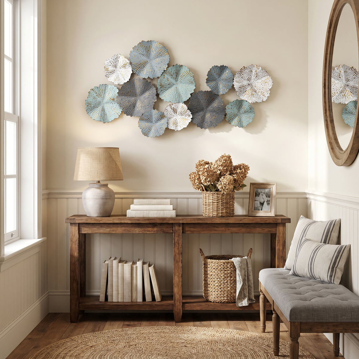 Abstract Lotus Metal Wall Art, 43"