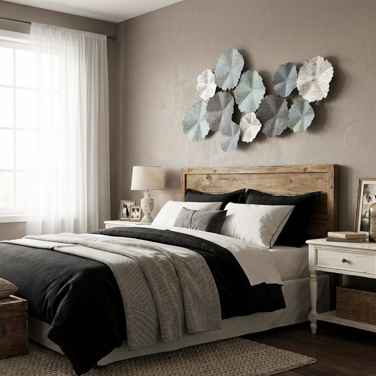 Abstract Lotus Metal Wall Art, 43"