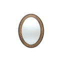 Langford Home 32"x24" Oval Wall Mirror, Wood Beaded Farmhouse Mirror