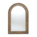 Langford Home 39"x26" Arched Wall Mirror, Beaded Window Farmhouse Mirror