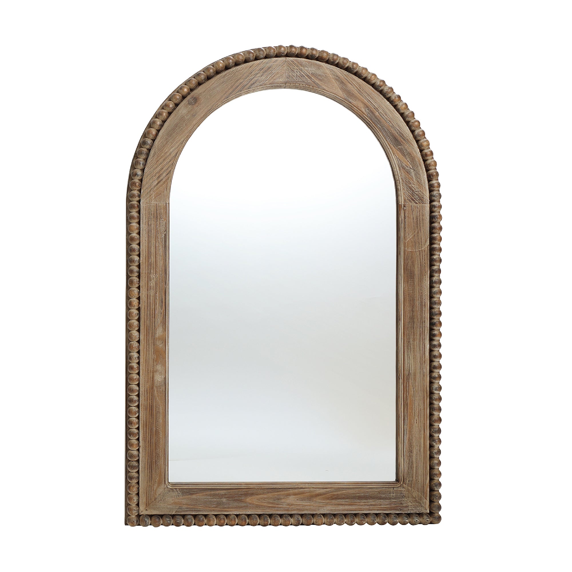 Langford Home 39"x26" Arched Wall Mirror, Beaded Window Farmhouse Mirror