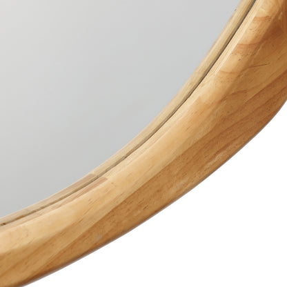 Wavy Freeform Wood Decorative Accent Wall Mirror, Pine, 31.5"
