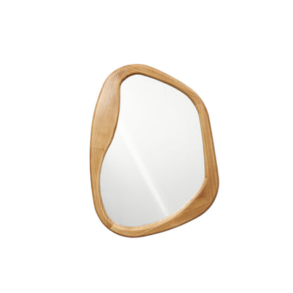 Wavy Freeform Wood Decorative Accent Wall Mirror, Pine, 31.5"