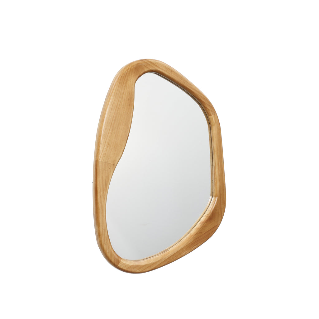 Langford Home 31.5"x23" Asymmetrical Wall Mirror, Irregular Wavy Wood Mirror
