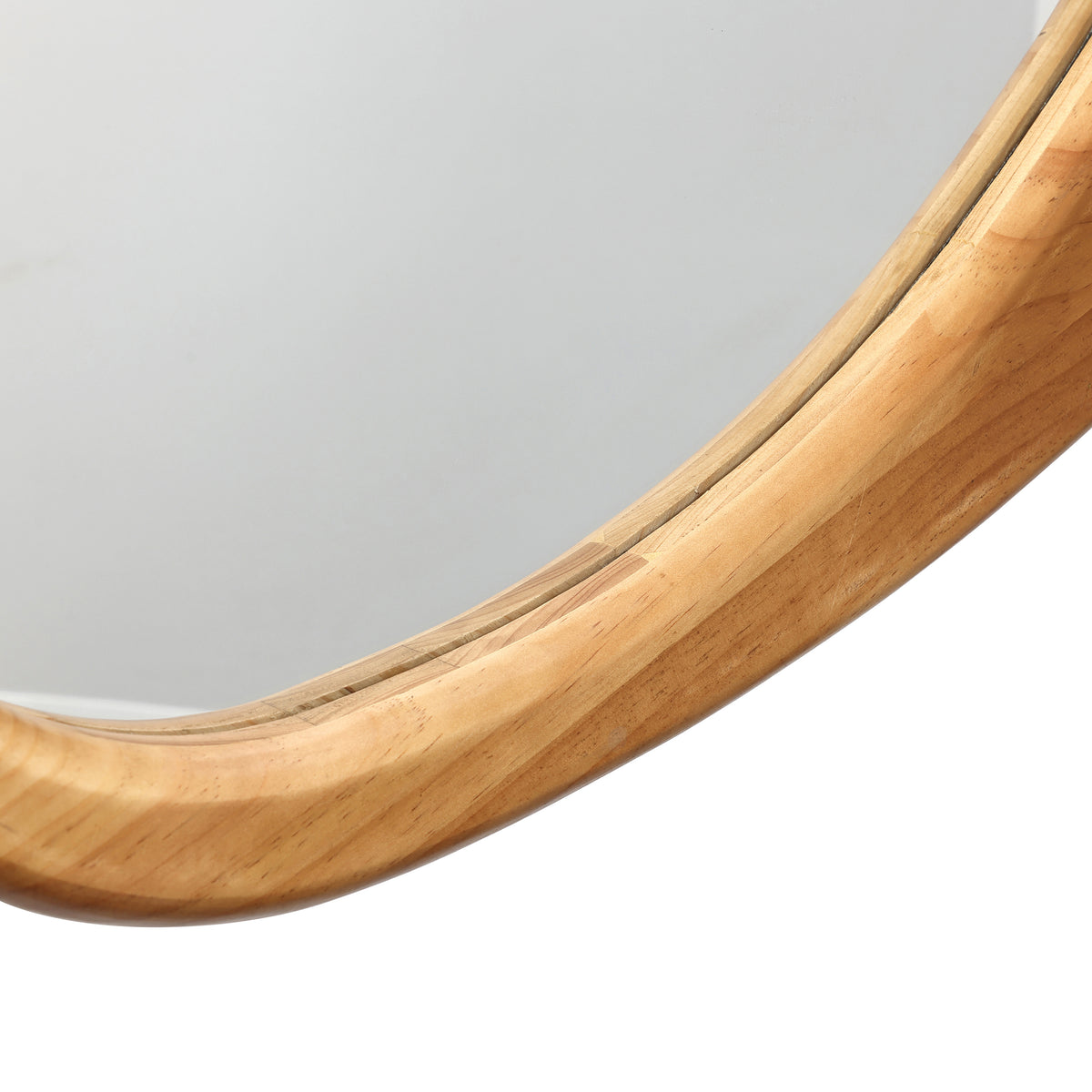 Wavy Freeform Wood Decorative Accent Wall Mirror, Pine, 31.5"