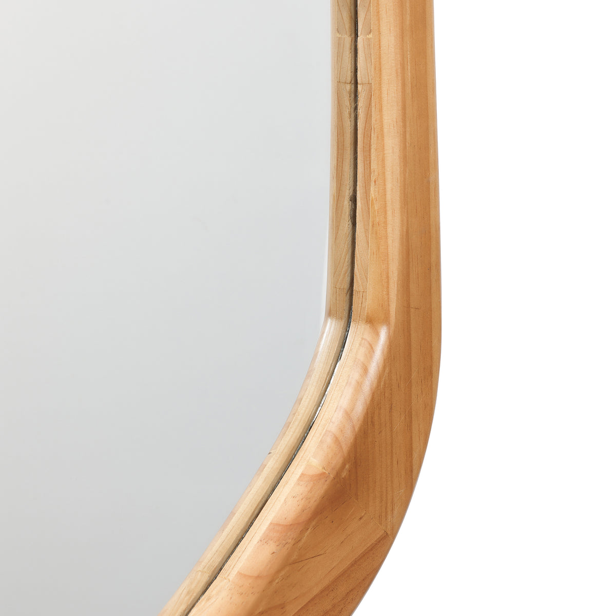 Wavy Freeform Wood Decorative Accent Wall Mirror, Pine, 31.5"