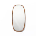 Langford Home 31.5"x15.7" Rounded Rectangle Mirror, Deep Wood Wall Mirror