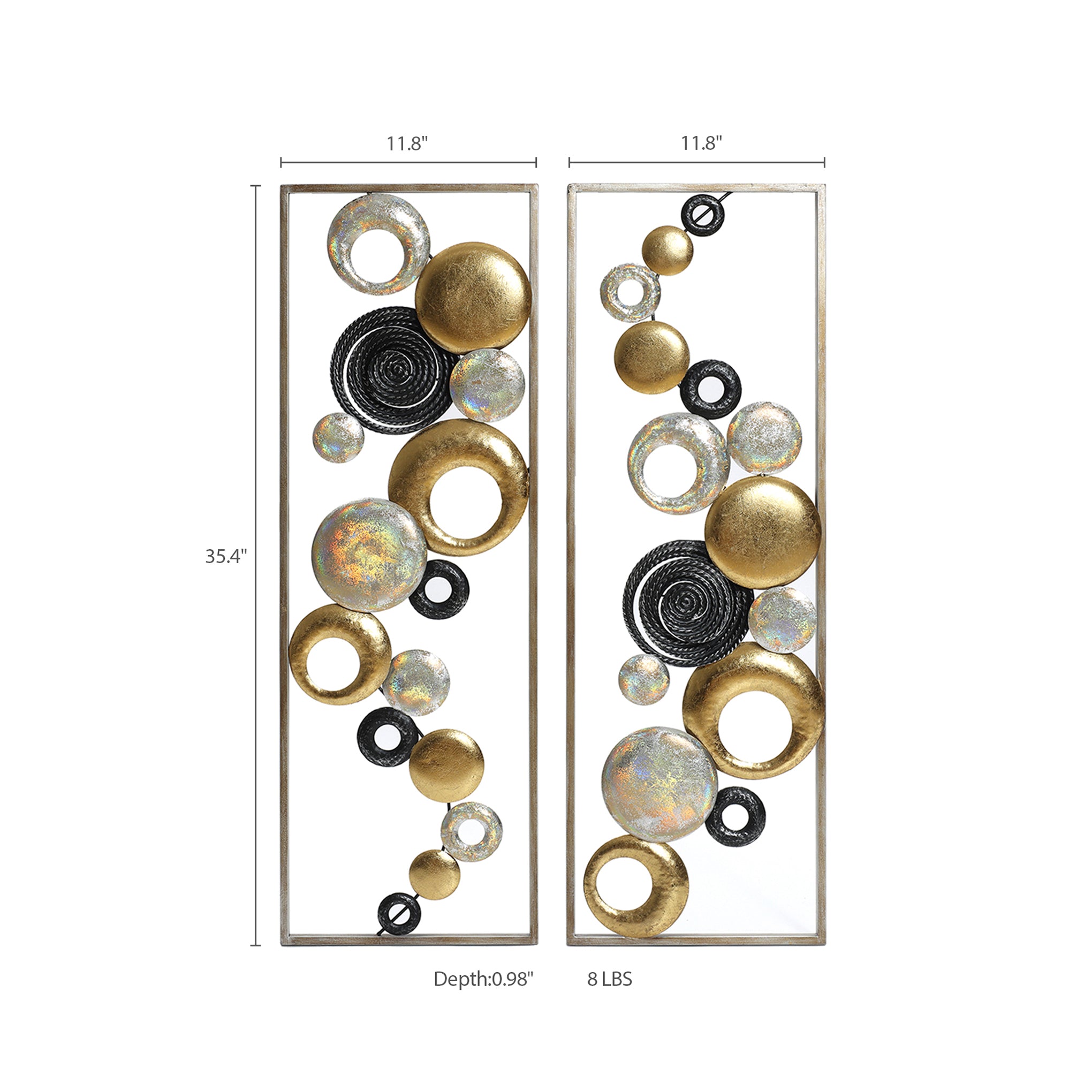 2-Piece Orbis Metal Wall Art Set, 36"