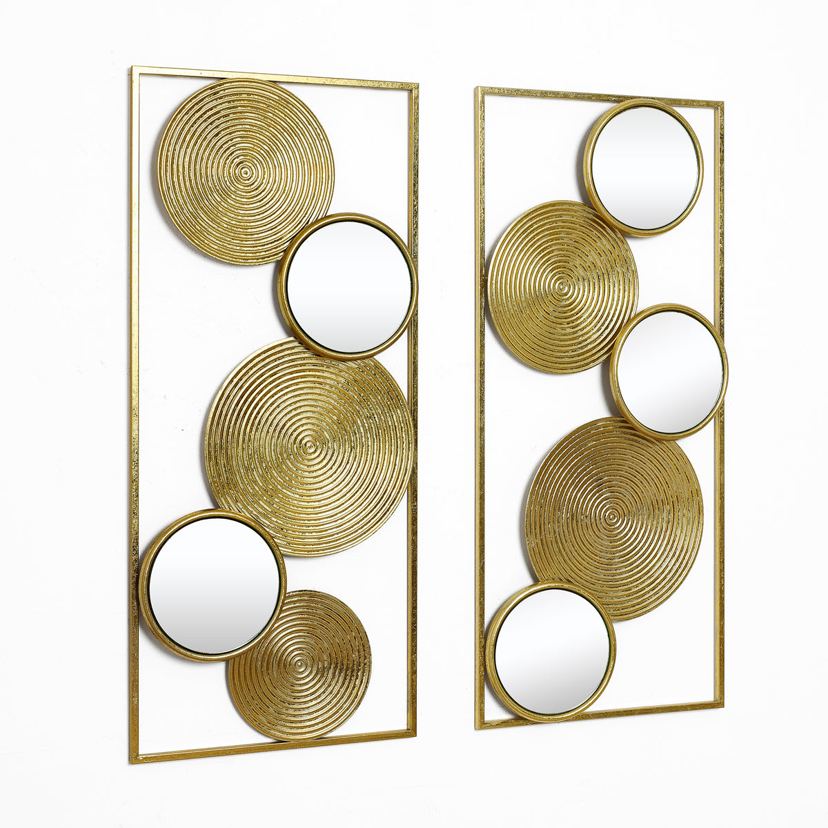 2-Piece Halo Mirrored Wall Art Set, 35.5"