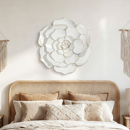 Bloom Metal Wall Art, White Gold, 25"