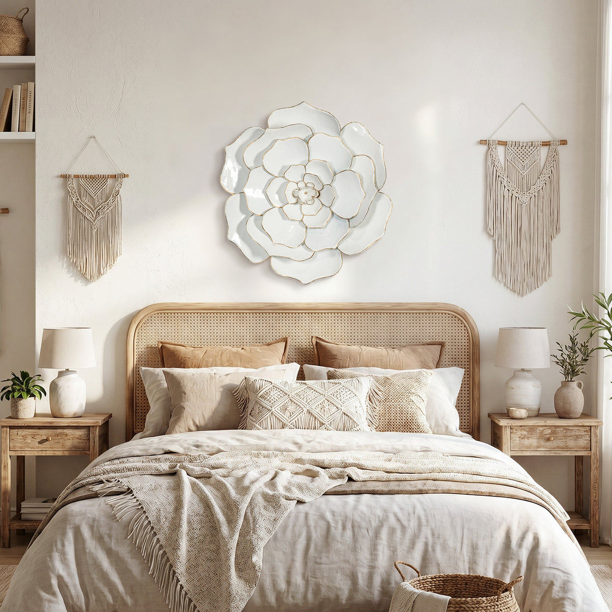 Bloom Metal Wall Art, White Gold, 25"