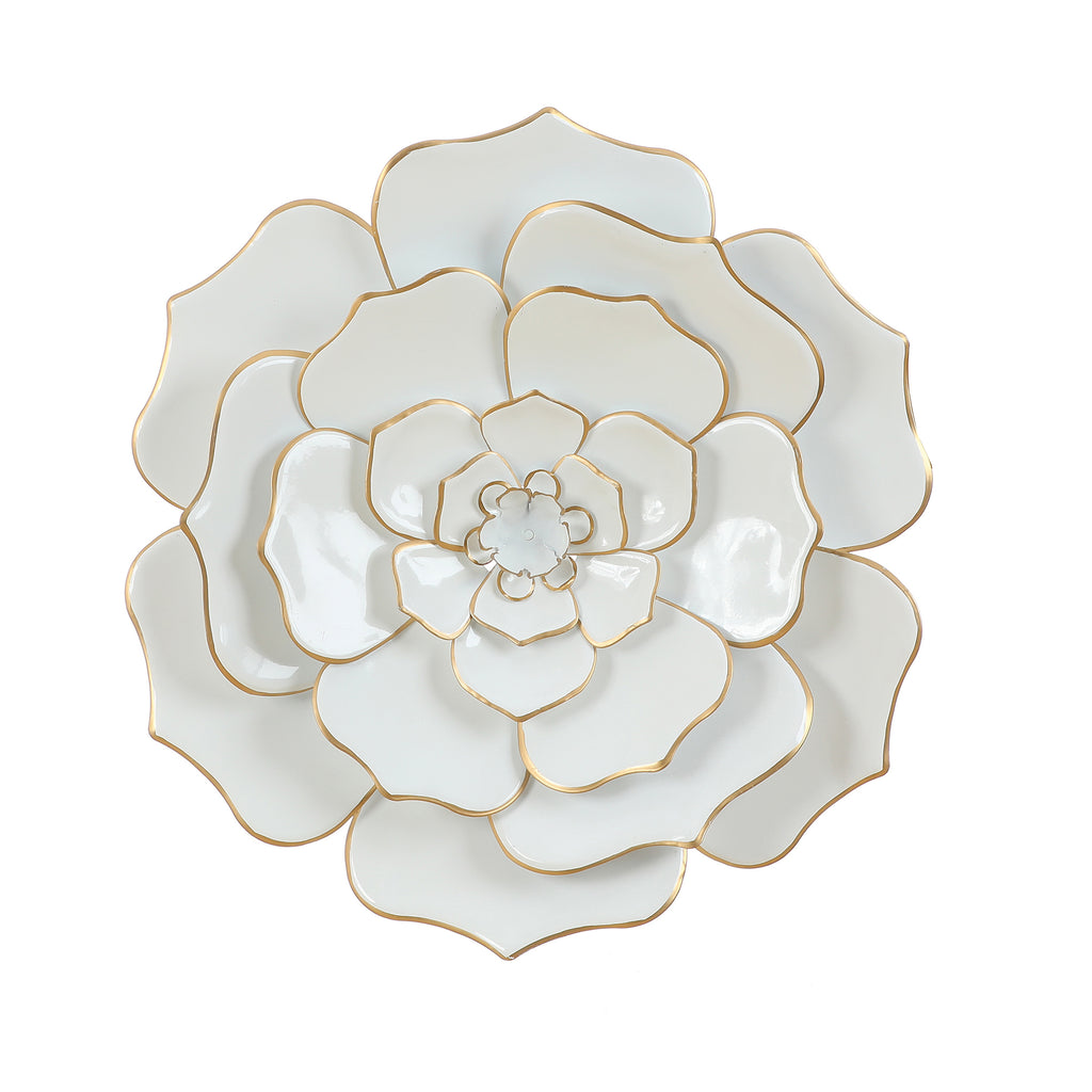 Bloom Metal Wall Art, White Gold, 25"