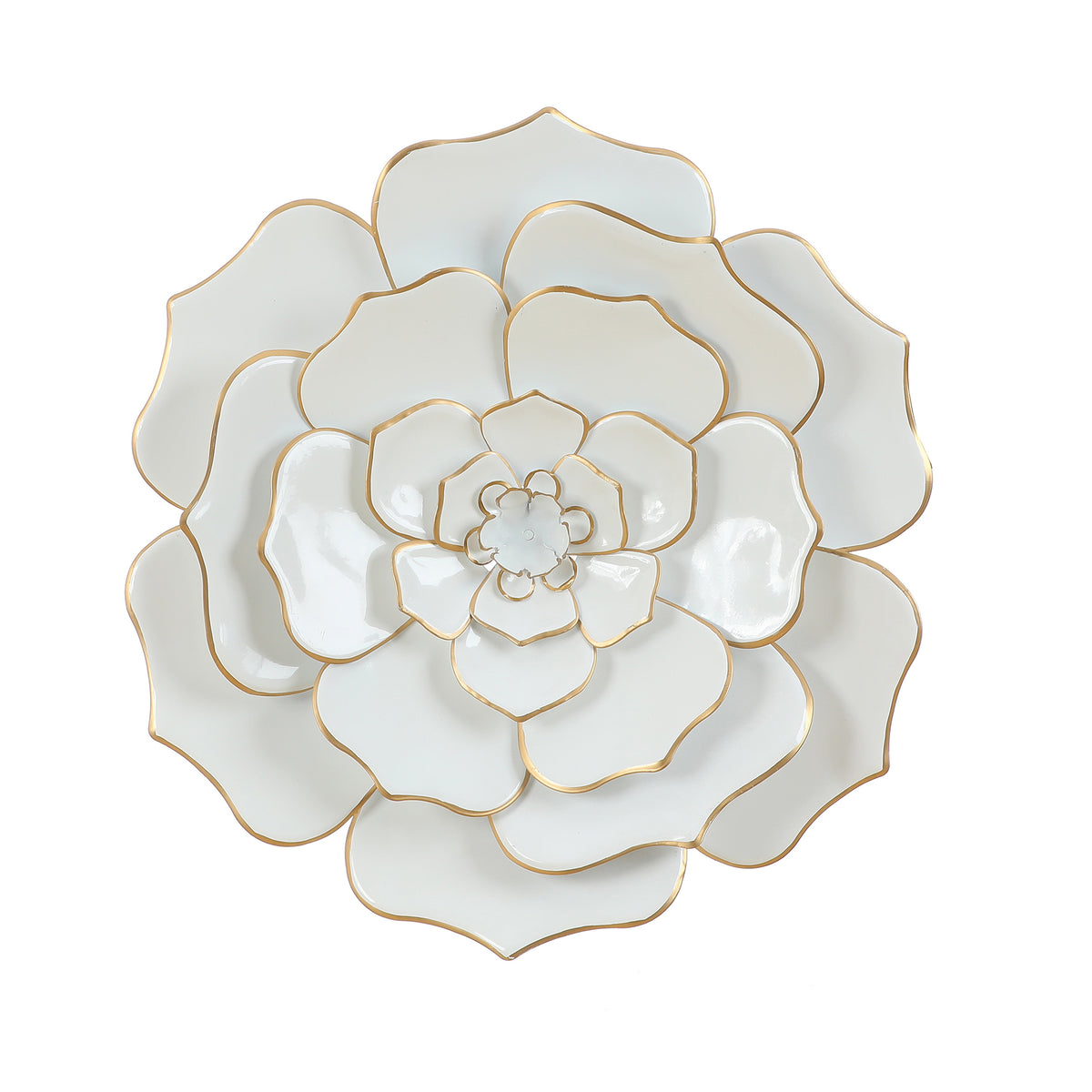 Bloom Metal Wall Art, White Gold, 25"