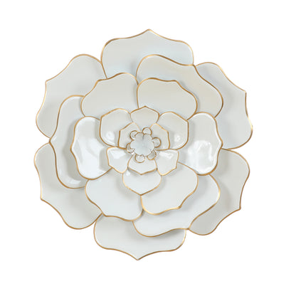 Bloom Metal Wall Art, White Gold, 25"