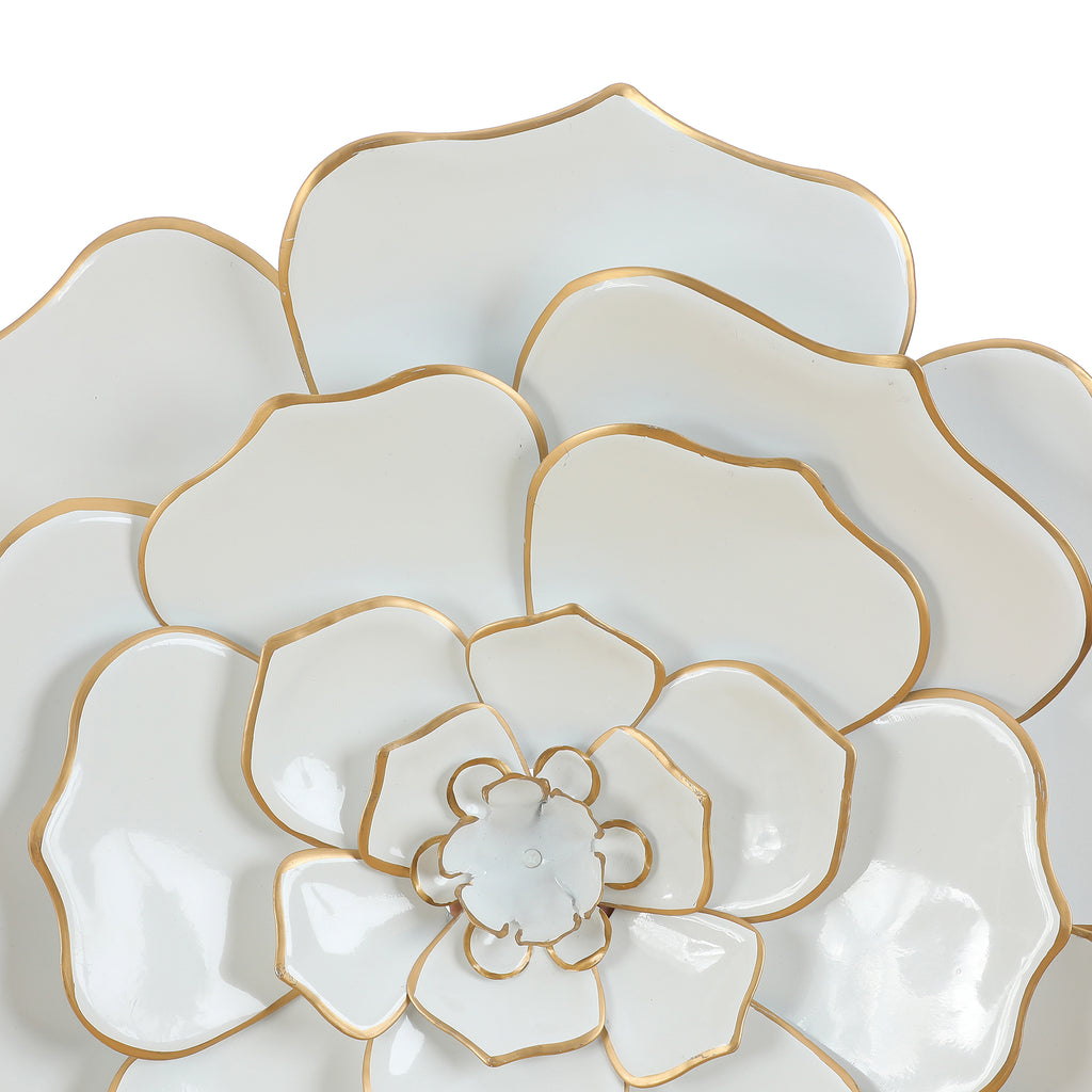 Bloom Metal Wall Art, White Gold, 25"