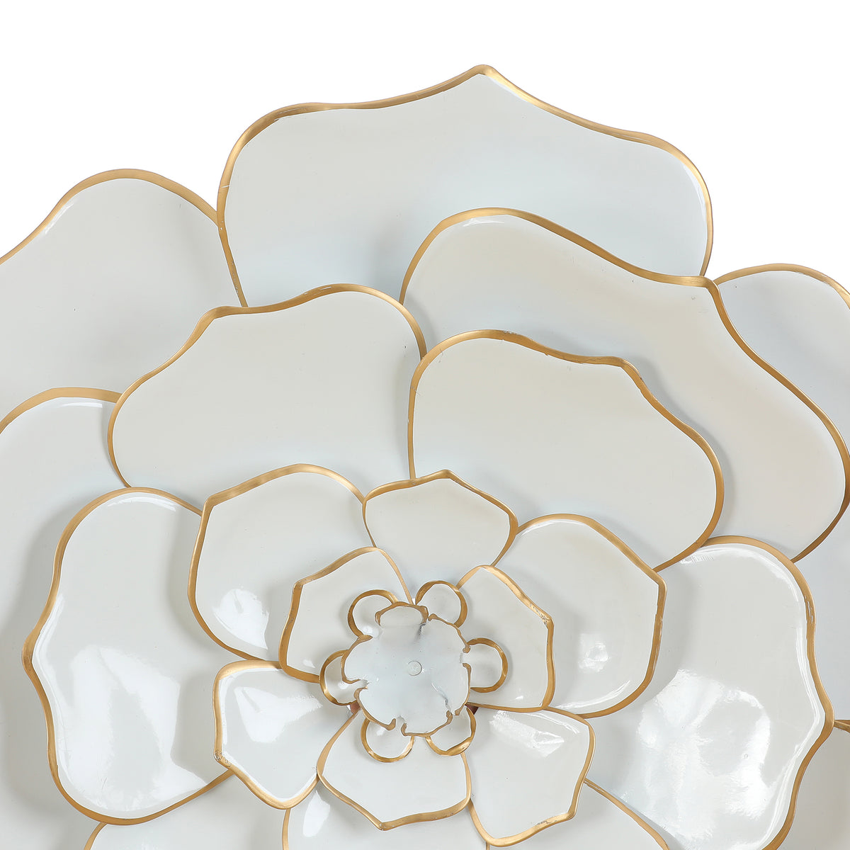 Bloom Metal Wall Art, White Gold, 25"