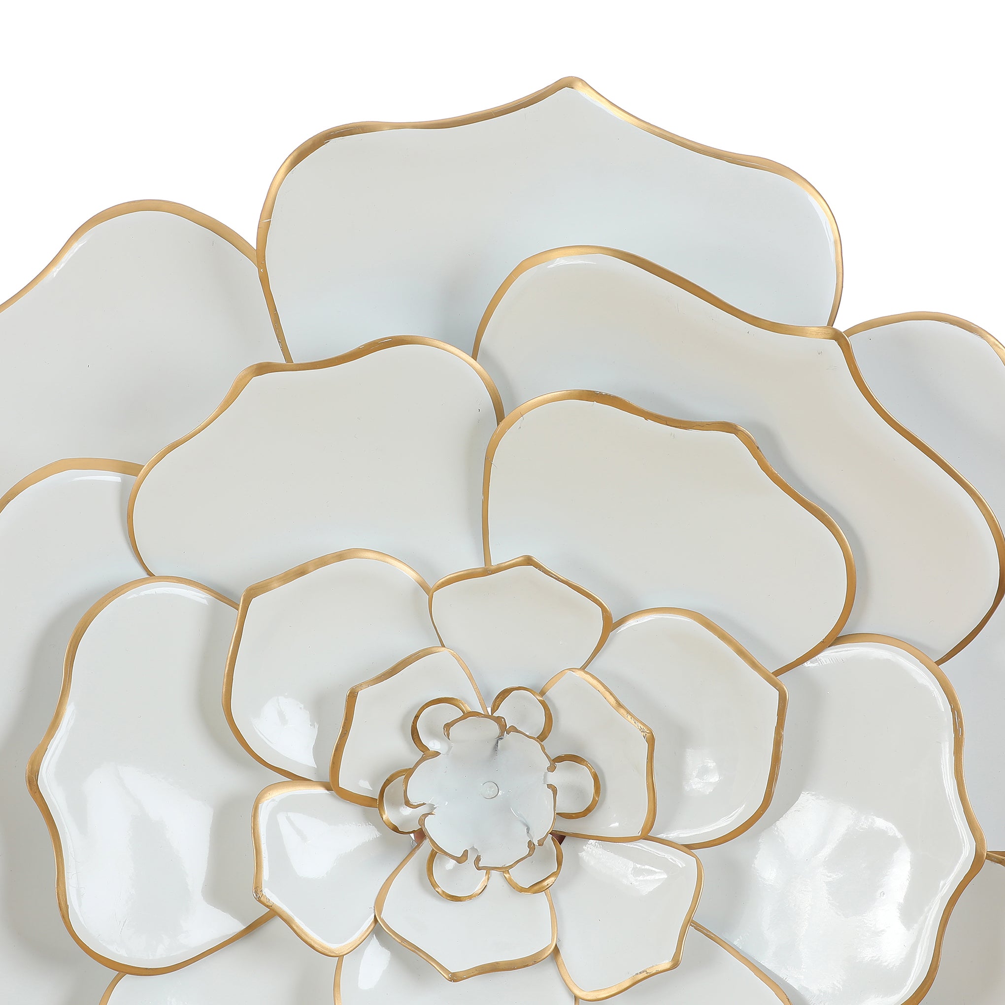 Bloom Metal Wall Art, White Gold, 25"