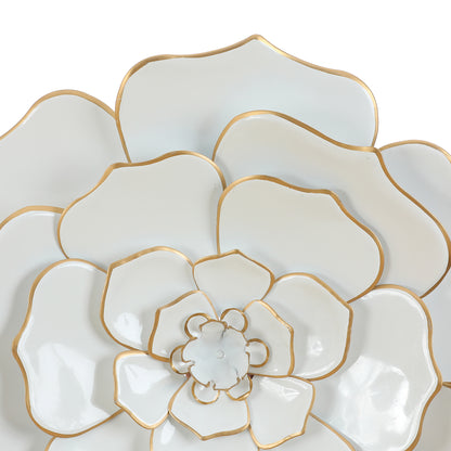 Bloom Metal Wall Art, White Gold, 25"
