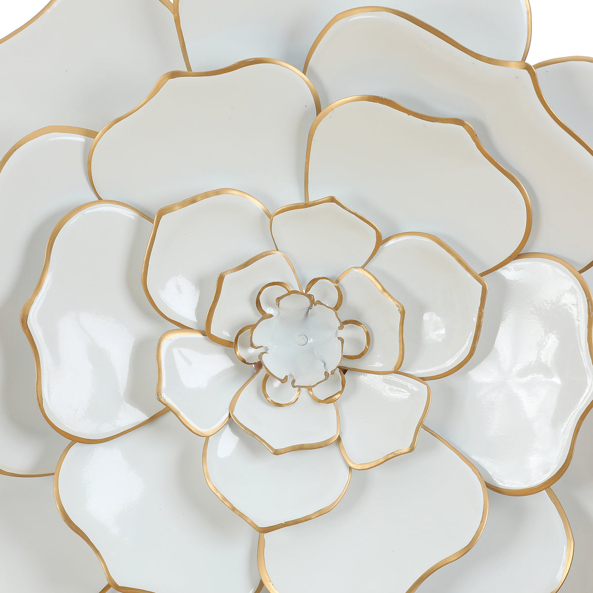 Bloom Metal Wall Art, White Gold, 25"