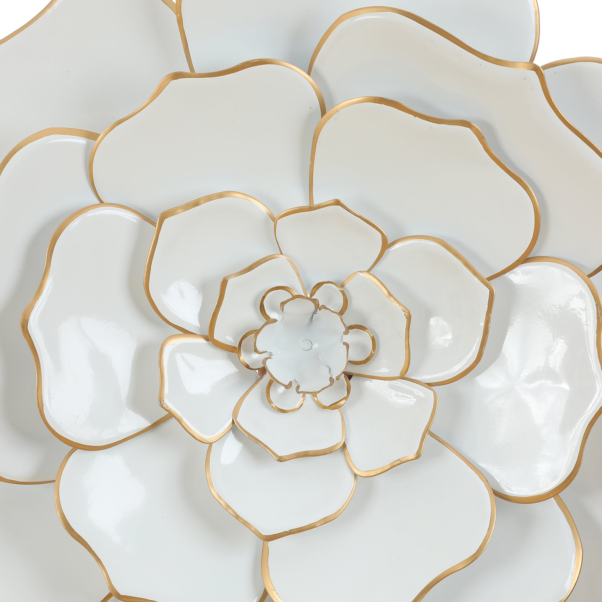 Bloom Metal Wall Art, White Gold, 25"
