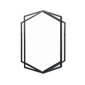 31.8" Hexagon Wall Mirror, Black Framed Geometric Metal Mirror