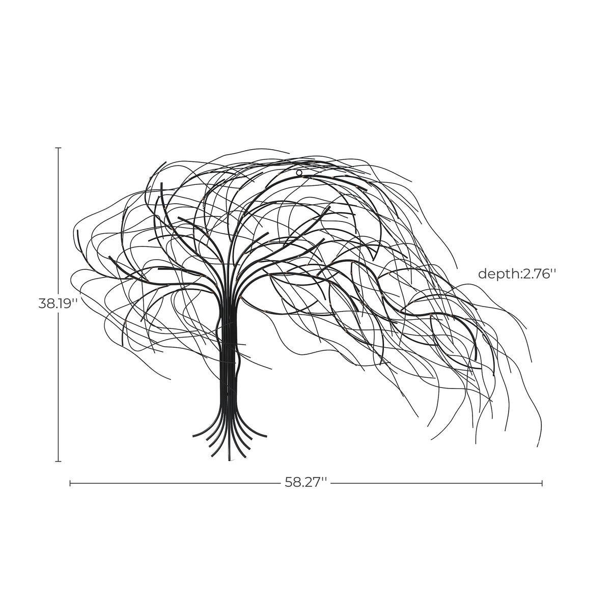 Windswept Tree Metal Wall Art, 58"