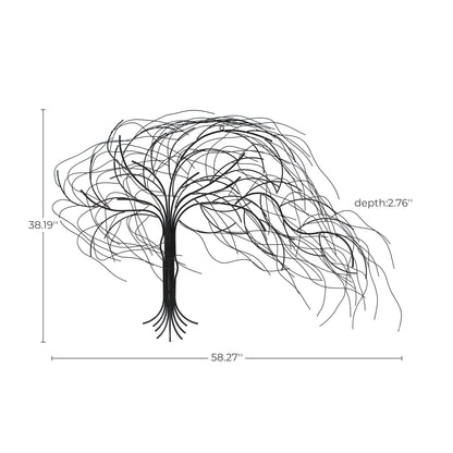 Windswept Tree Metal Wall Art, 58"