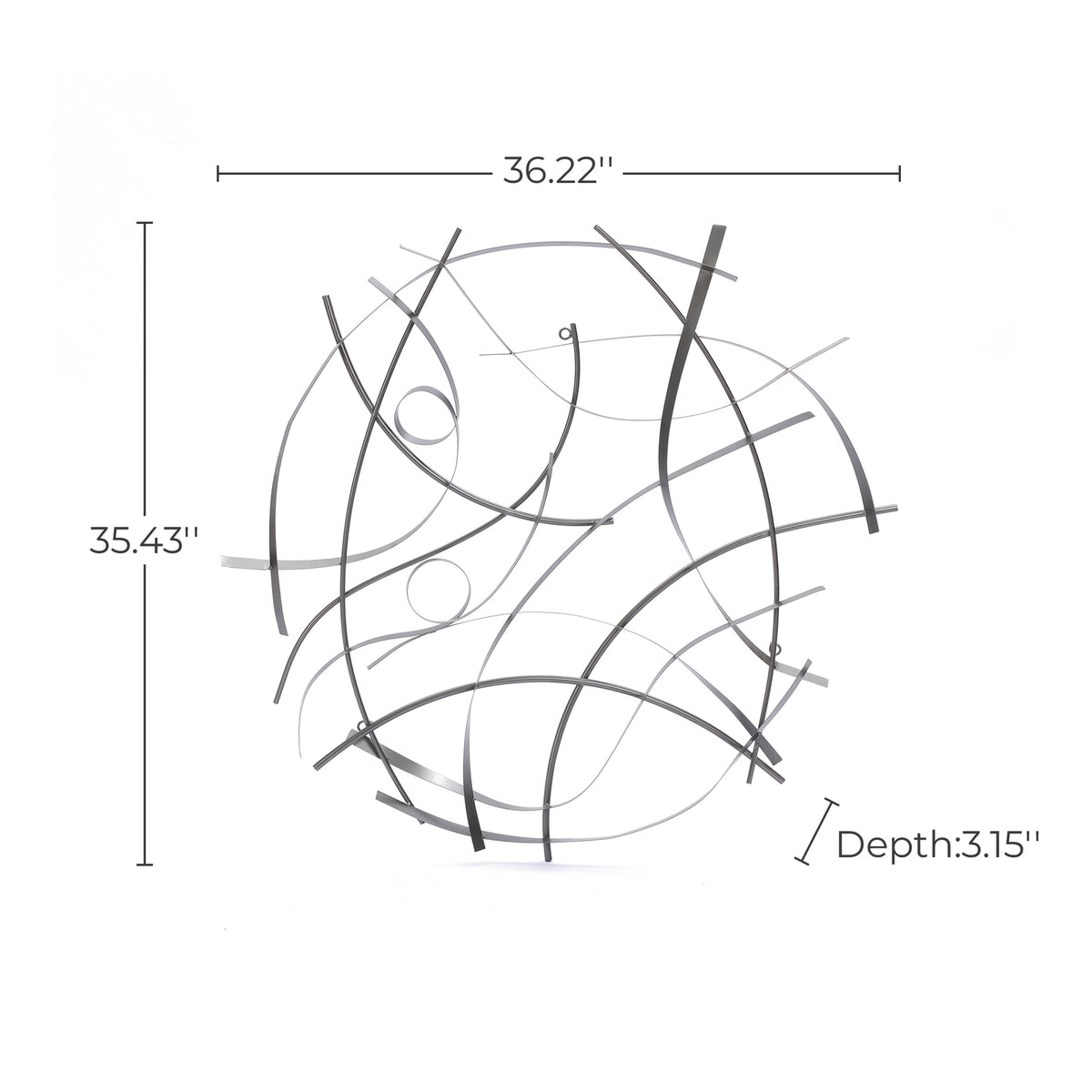 Abstract Sweep Metal Wall Art, 36"