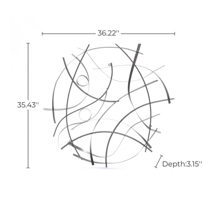 Abstract Sweep Metal Wall Art, 36"