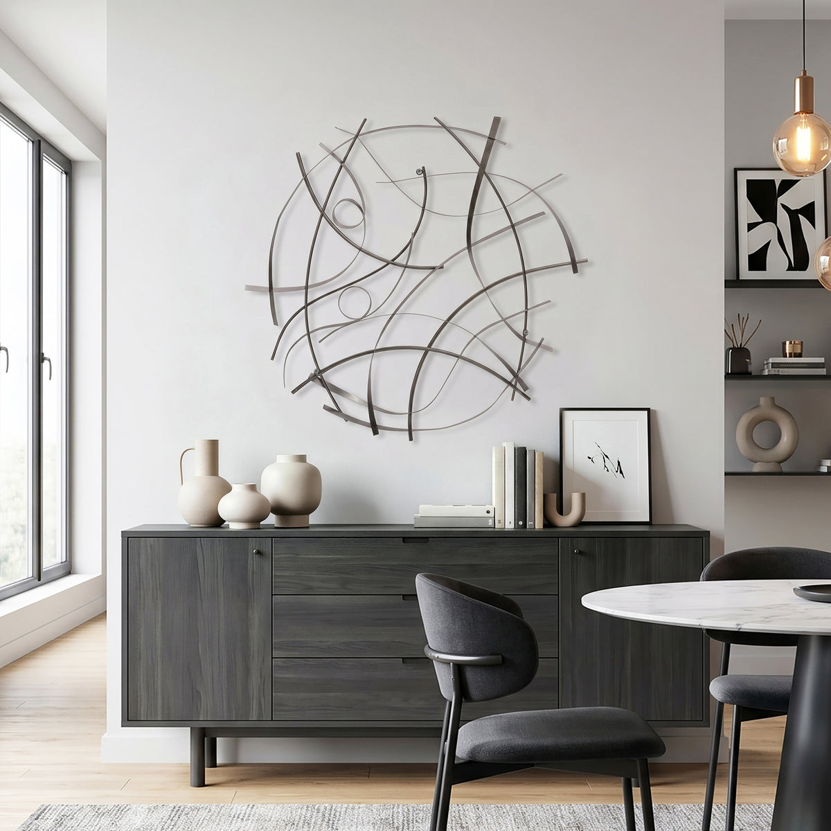 Abstract Sweep Metal Wall Art, 36"