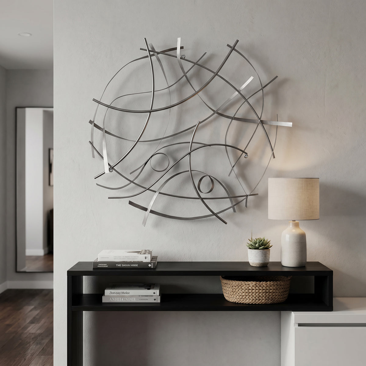 Abstract Sweep Metal Wall Art, 36"