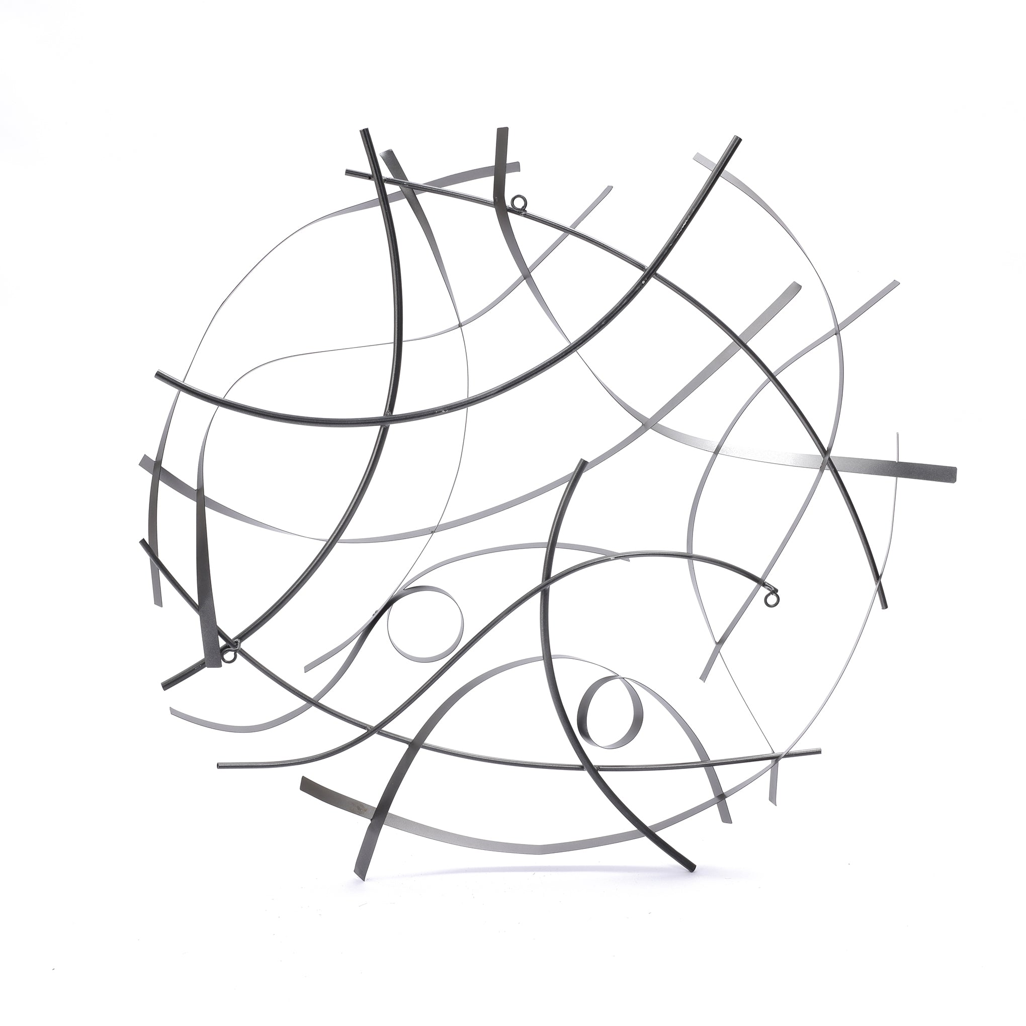 Large Abstract Wall Art, Silver Metal Art Wall Decor