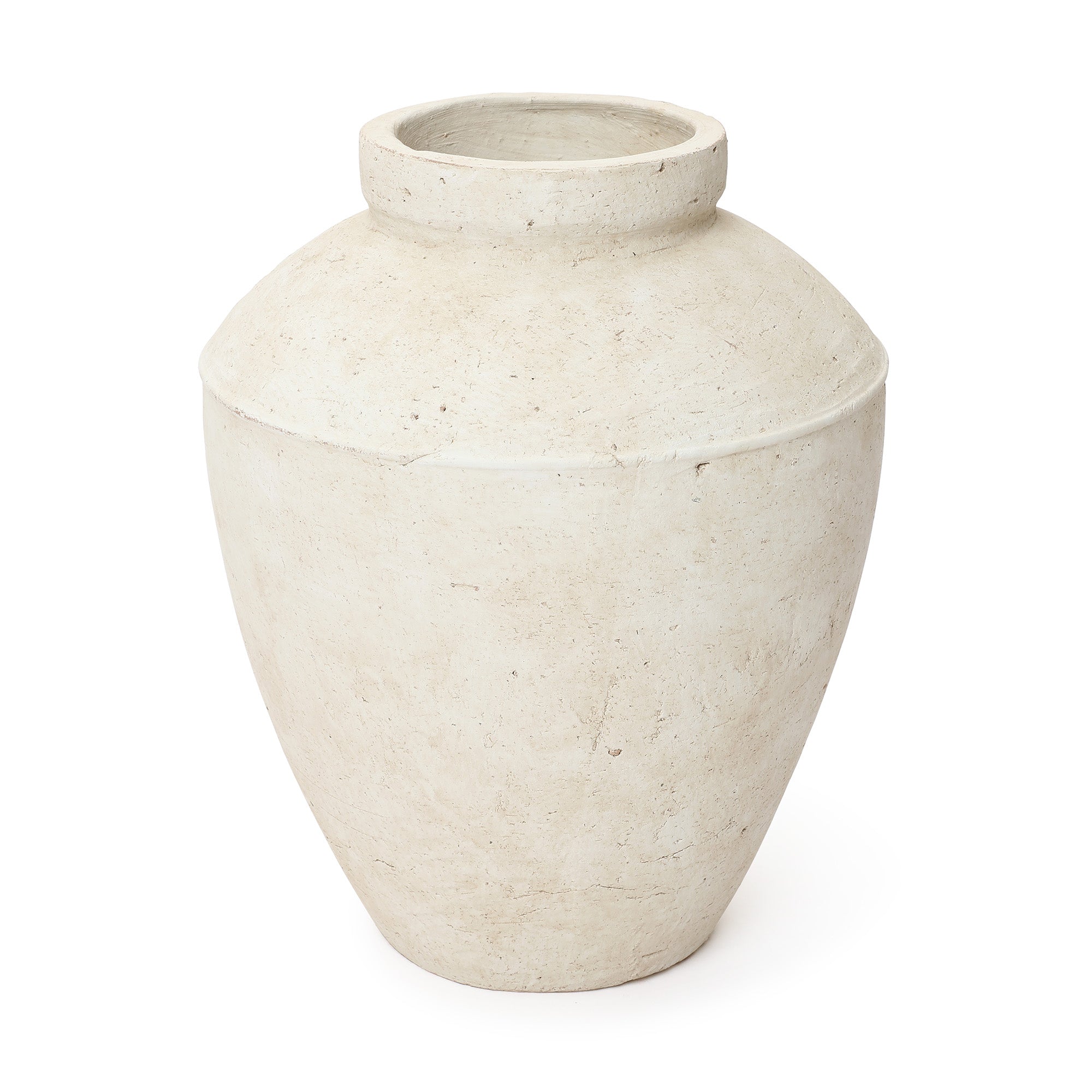15 Inch Rustic Ceramic Vase, Handcrafted Textured White Ceramic Floor Vase for Home Decor, Farmhouse Wabi-Sabi Large Flower Vase for Living Room, Entryway, Dried Floral Arrangement
