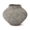 Ribbed Terracotta Vase, Rustic Gray, 10"