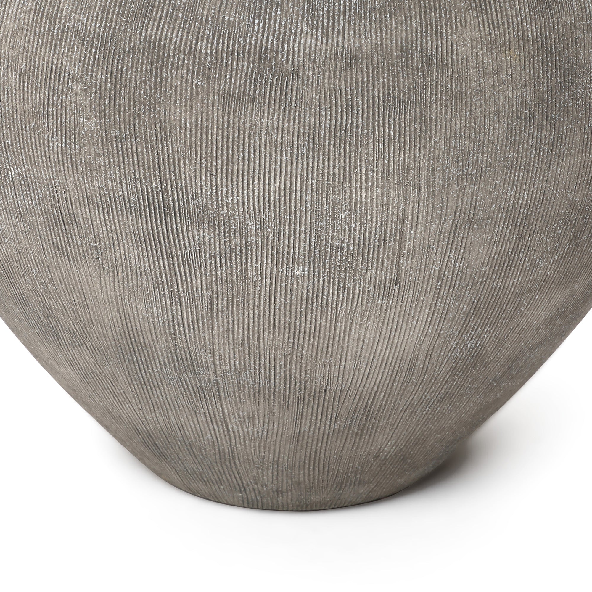 Tall Ribbed Terracotta Vase, Weathered Gray, 13"
