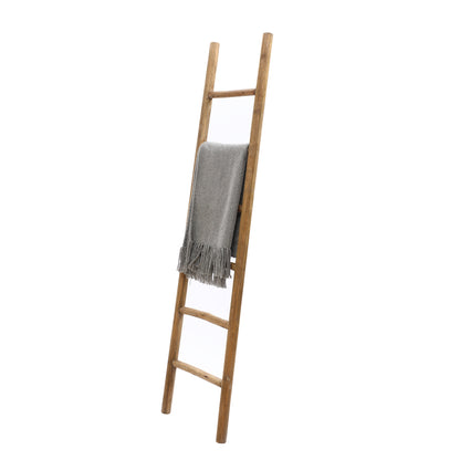 6-Tier Leaning Wood Blanket Towel Ladder Rack, Fir, 74"