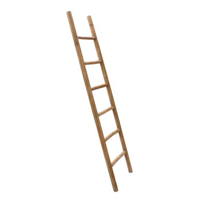 6-Tier Leaning Wood Blanket Towel Ladder Rack, Fir, 74"
