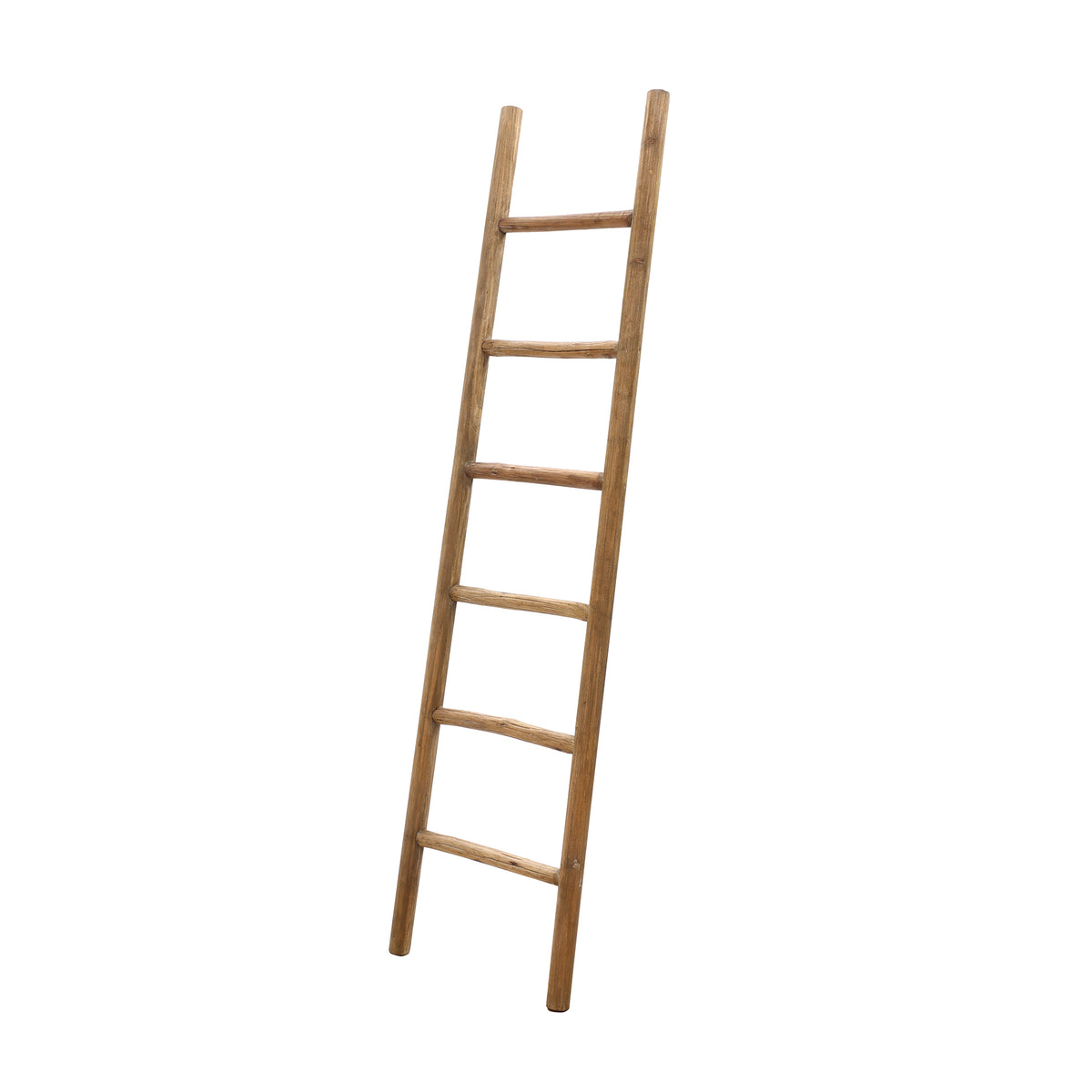 6-Tier Leaning Wood Blanket Towel Ladder Rack, Fir, 74"