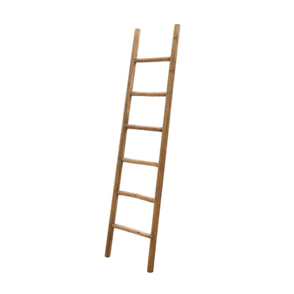6-Tier Leaning Wood Blanket Towel Ladder Rack, Fir, 74"
