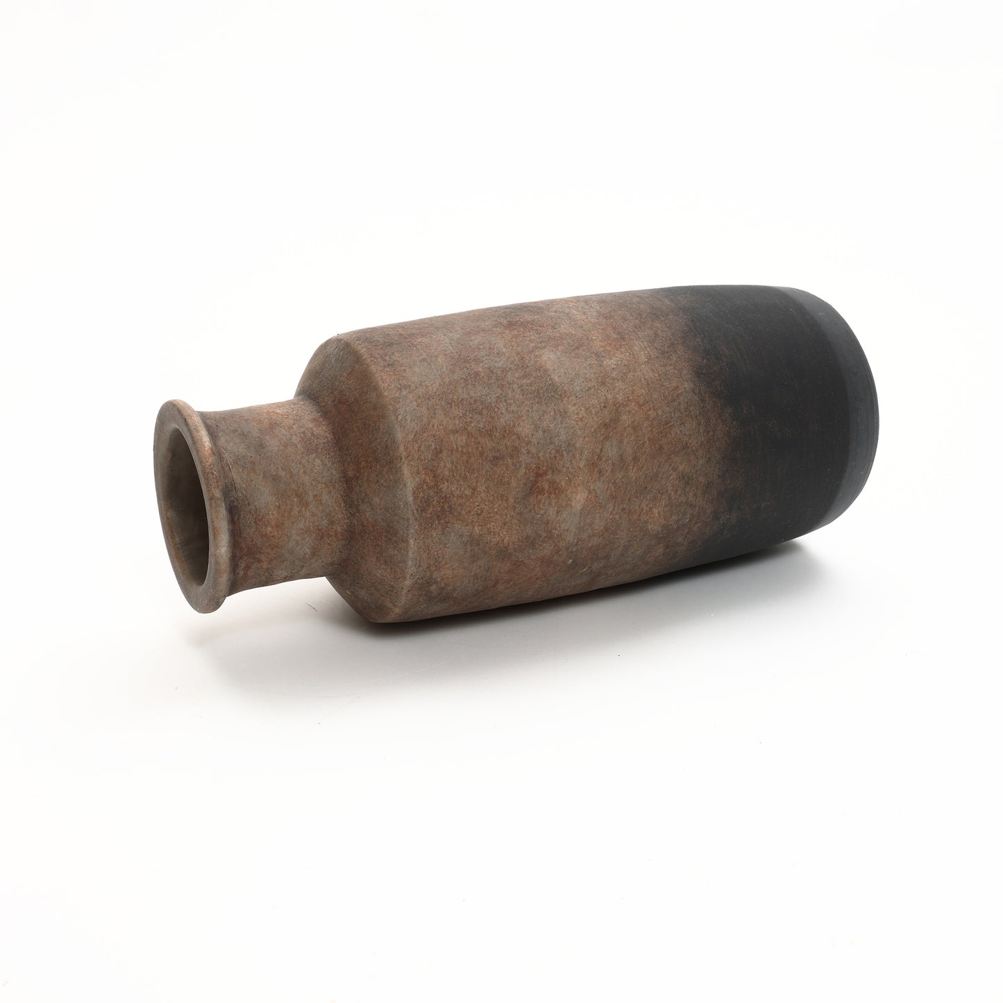 Tall Cylinder Terracotta Decorative Vase, Brown Ombre