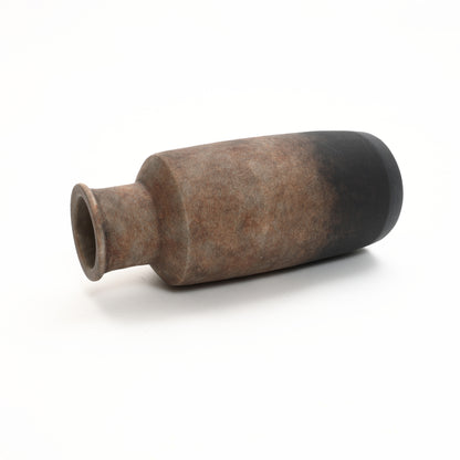 Tall Cylinder Terracotta Decorative Vase, Brown Ombre