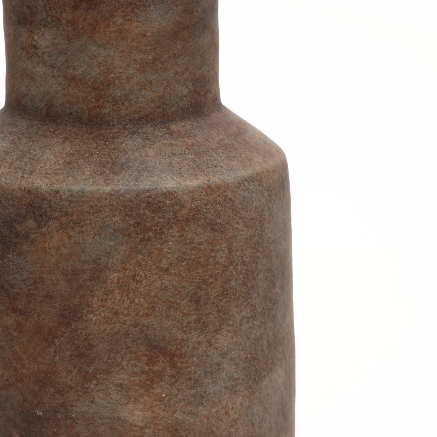 Tall Cylinder Terracotta Decorative Vase, Brown Ombre