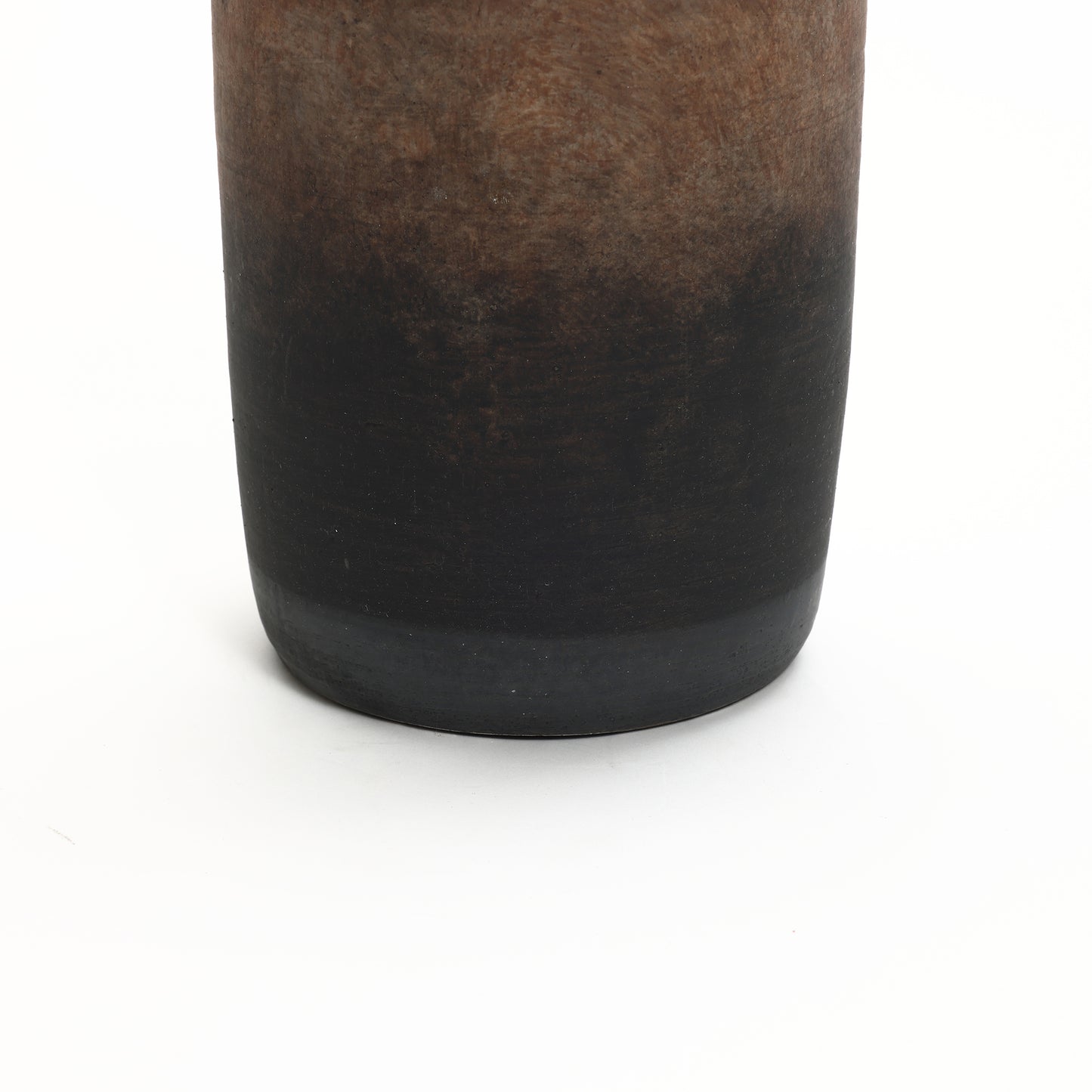 Tall Cylinder Terracotta Decorative Vase, Brown Ombre