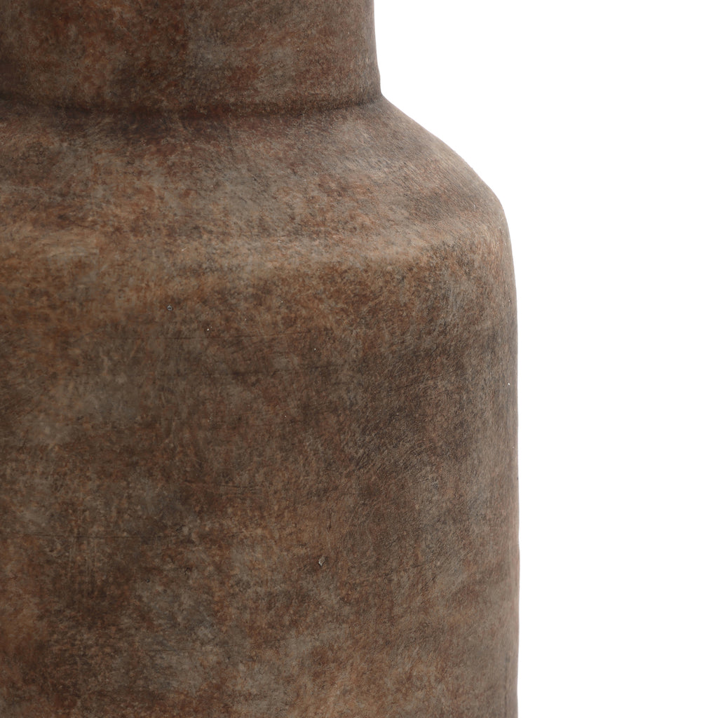 Tall Narrow Terracotta Vase, Brown Ombre, 19"