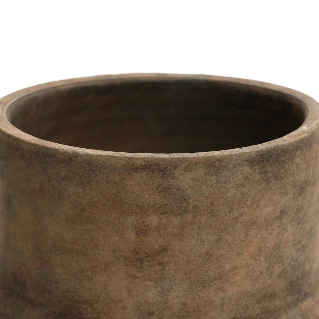 Round Bowl Terracotta Vase, Brown Ombre, 13.5"