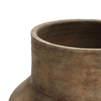 Round Bowl Terracotta Decorative Vase, Brown Ombre